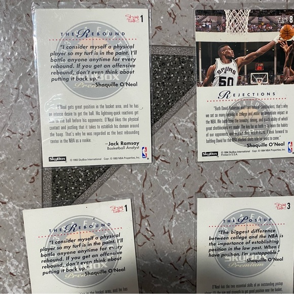 1993-94 NBA Skybox Premium Cards Shaq Talk Insert 4 Card Lot - Picture 7 of 11